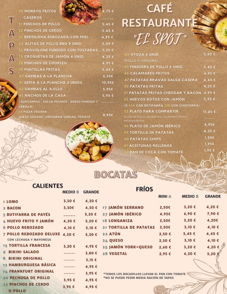 El Spot — Carta