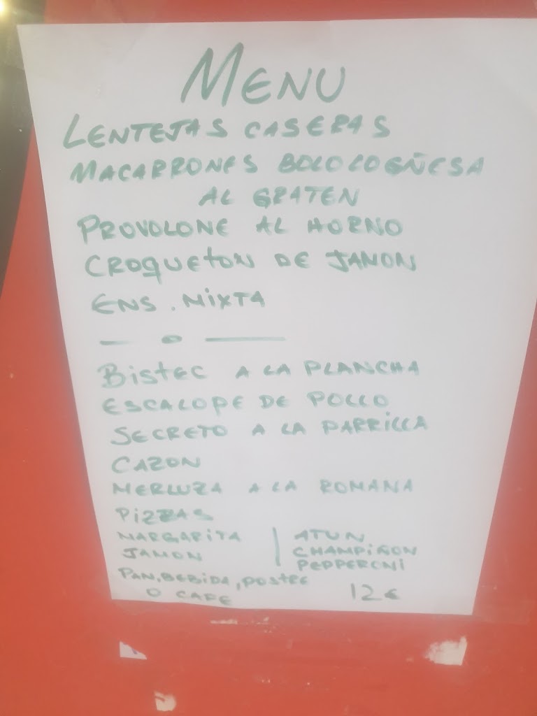 Restaurante Liz — Carta