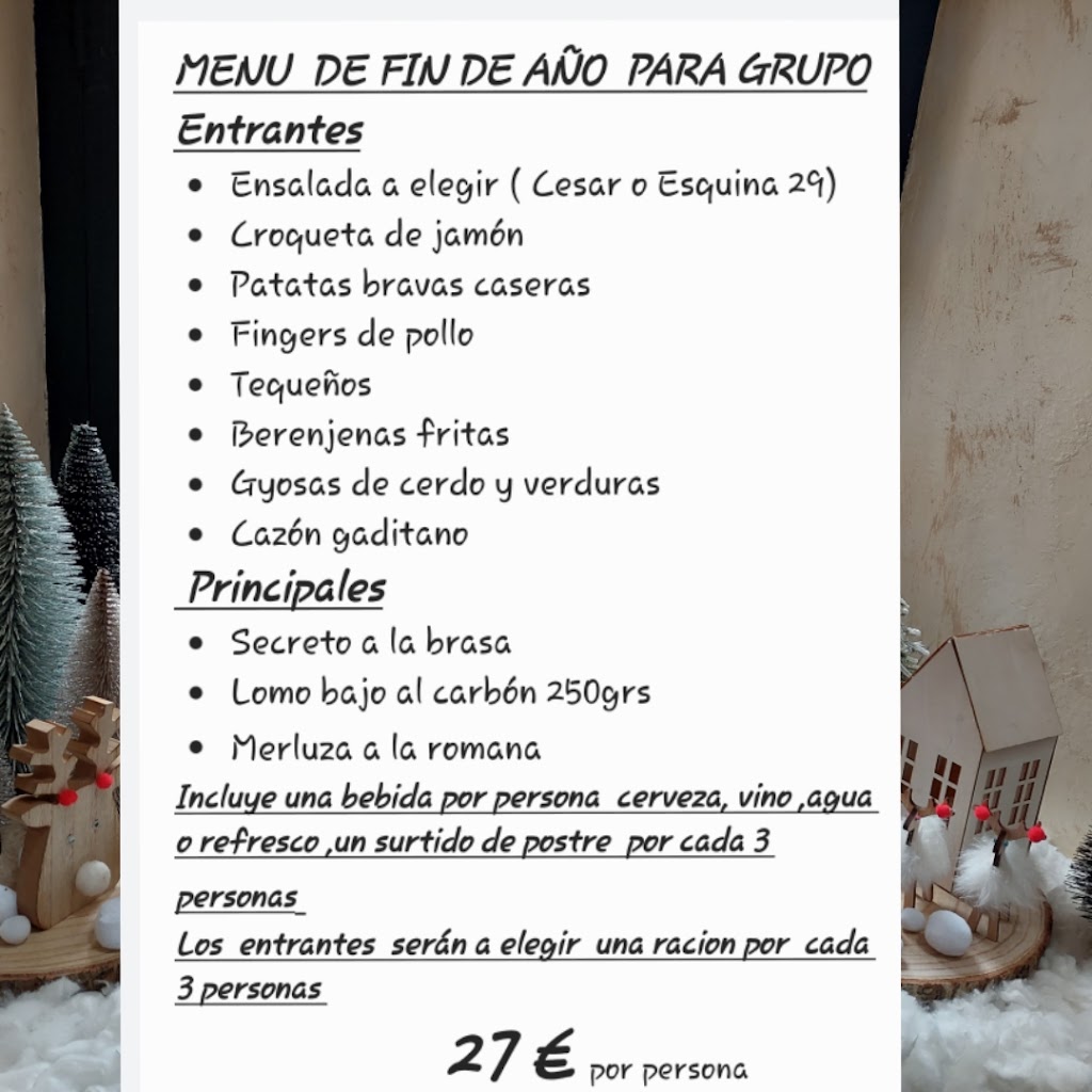 Bar Restaurante Esquina 29 — Carta