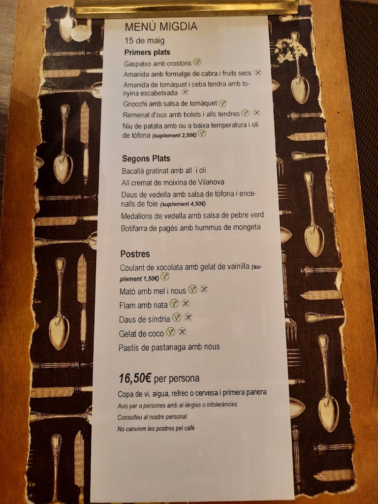 Restaurant El Dinou — Carta