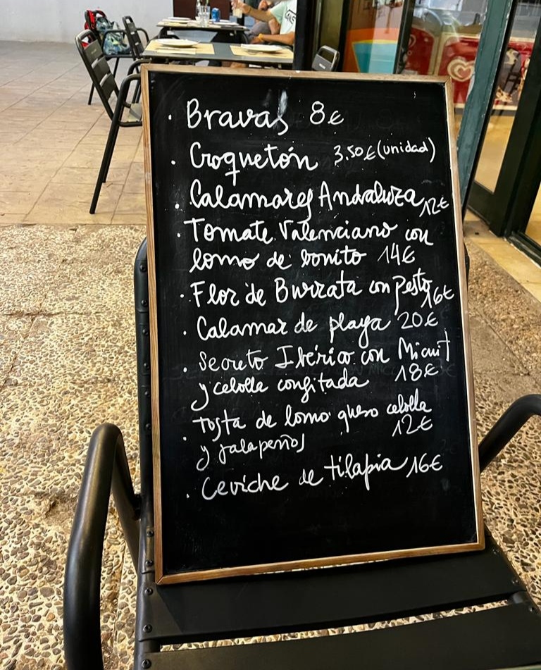 La Cantina de la Piscina — Carta