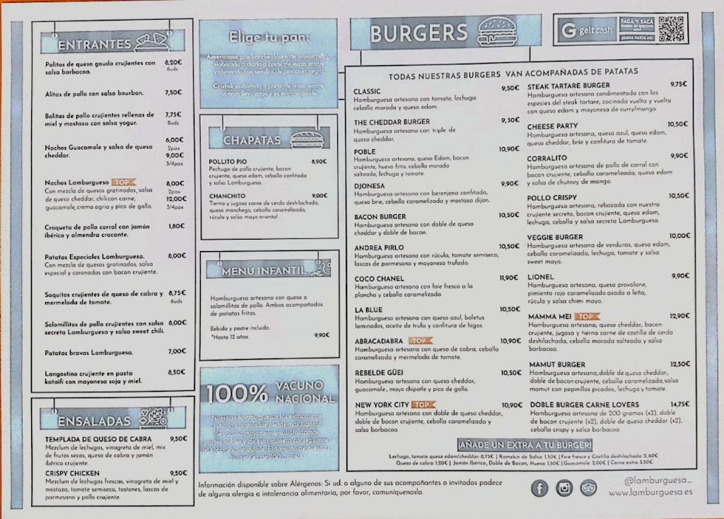 Lamburguesa (Burjassot) — Carta