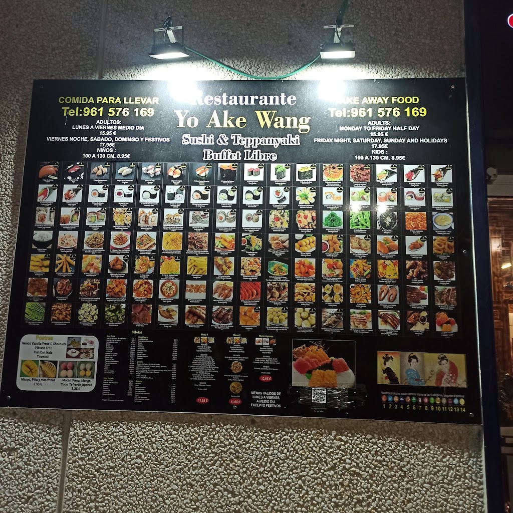 Restaurante Yoake Wang Alfafar — Carta