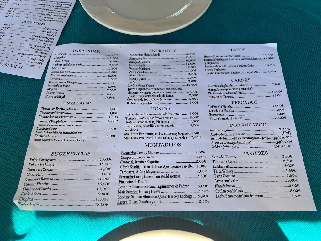 La Mar Sala — Carta
