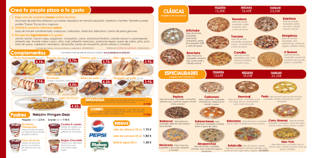 Bepizza — Carta