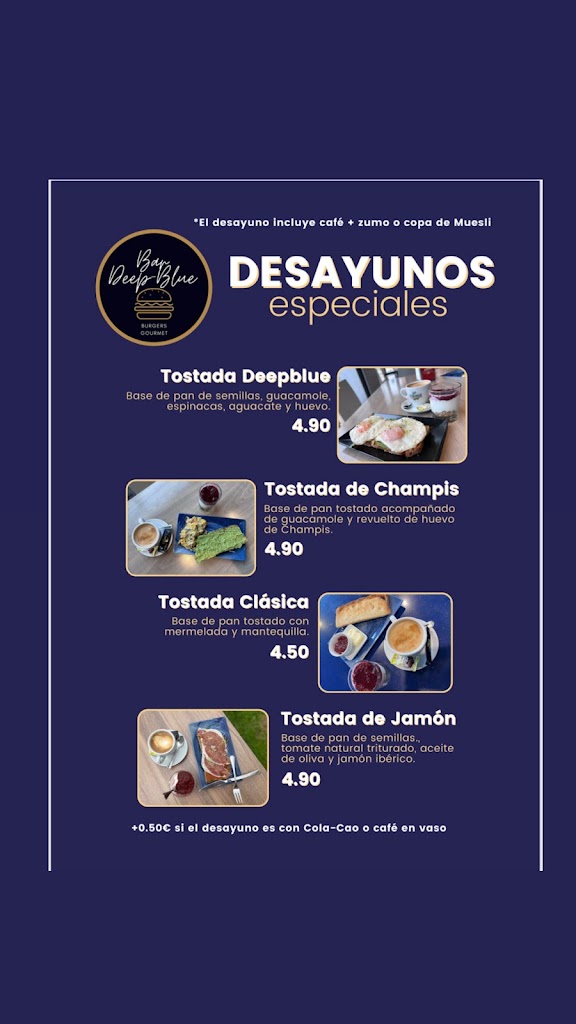 Bar Deep Blue — Carta