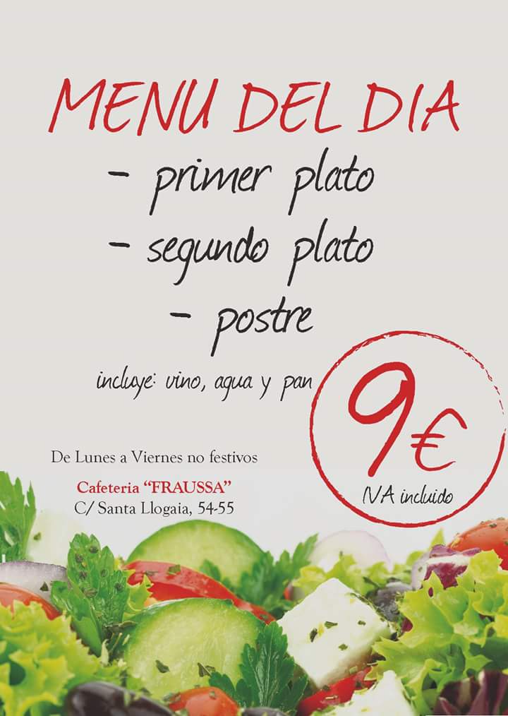 Restaurante Bar Cafeteria — Carta