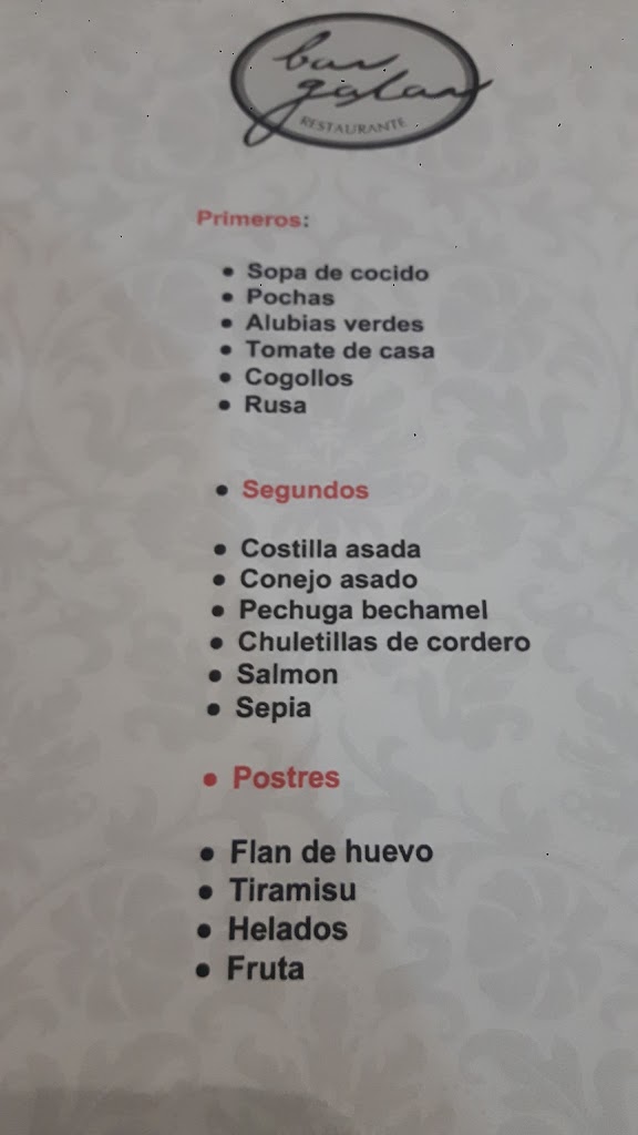 Bar Galar — Carta