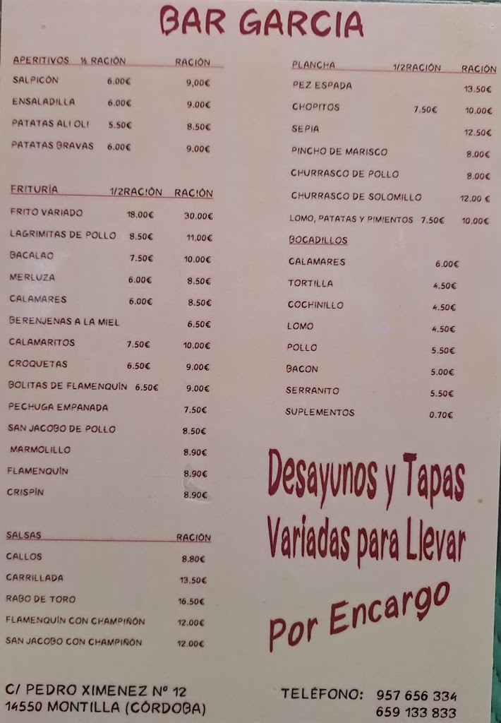 BAR GARCIA — Del propietario