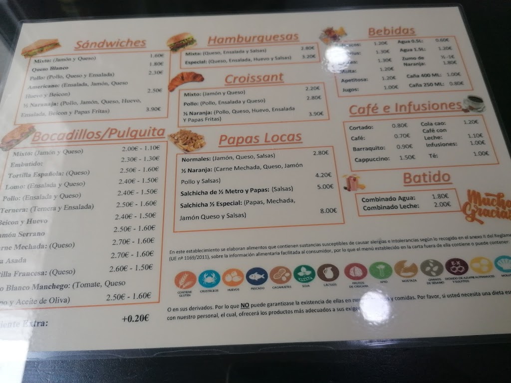 Cafeteria La Media Naranja by Ibericod — Carta
