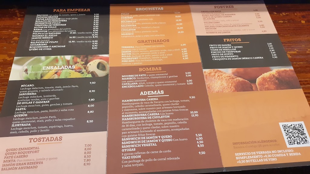 Restaurante El Bucaro — Carta