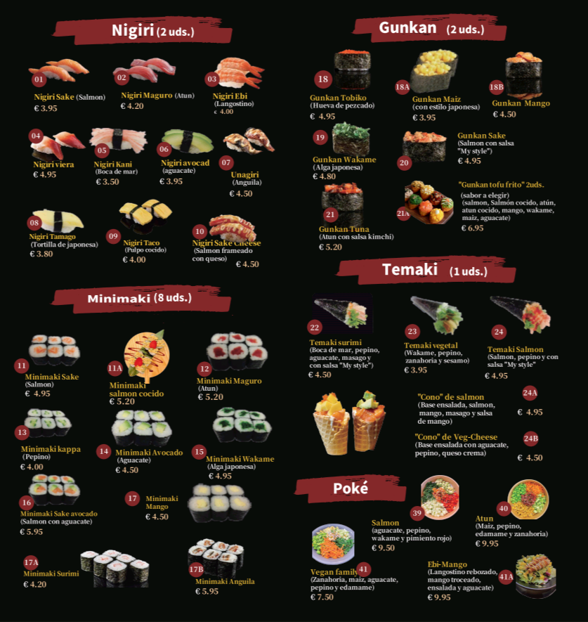 MY SUSHI — Carta