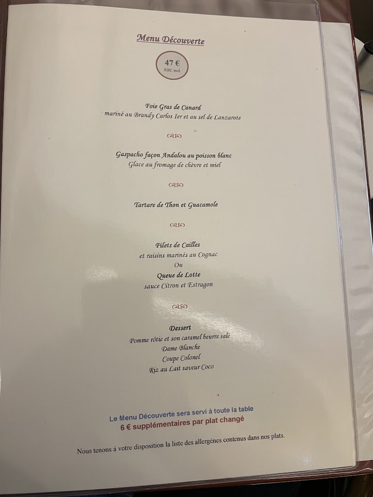 Restaurante Casa Gusto — Carta