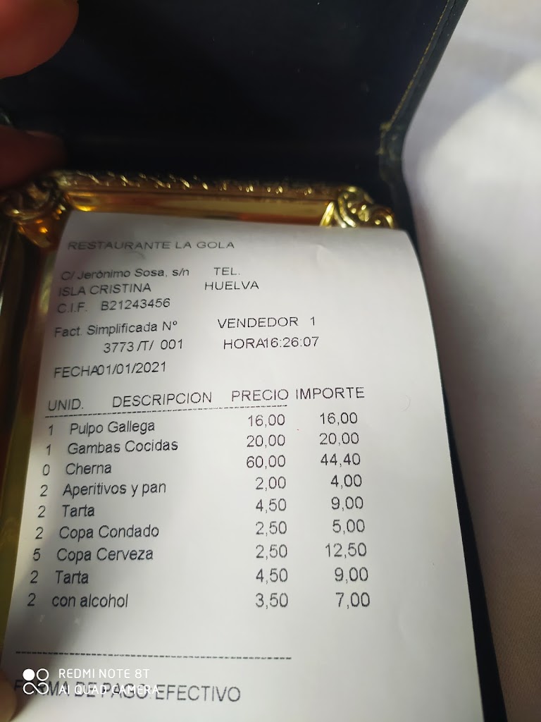 RESTAURANTE LA GOLA ( Pueblo) — Carta