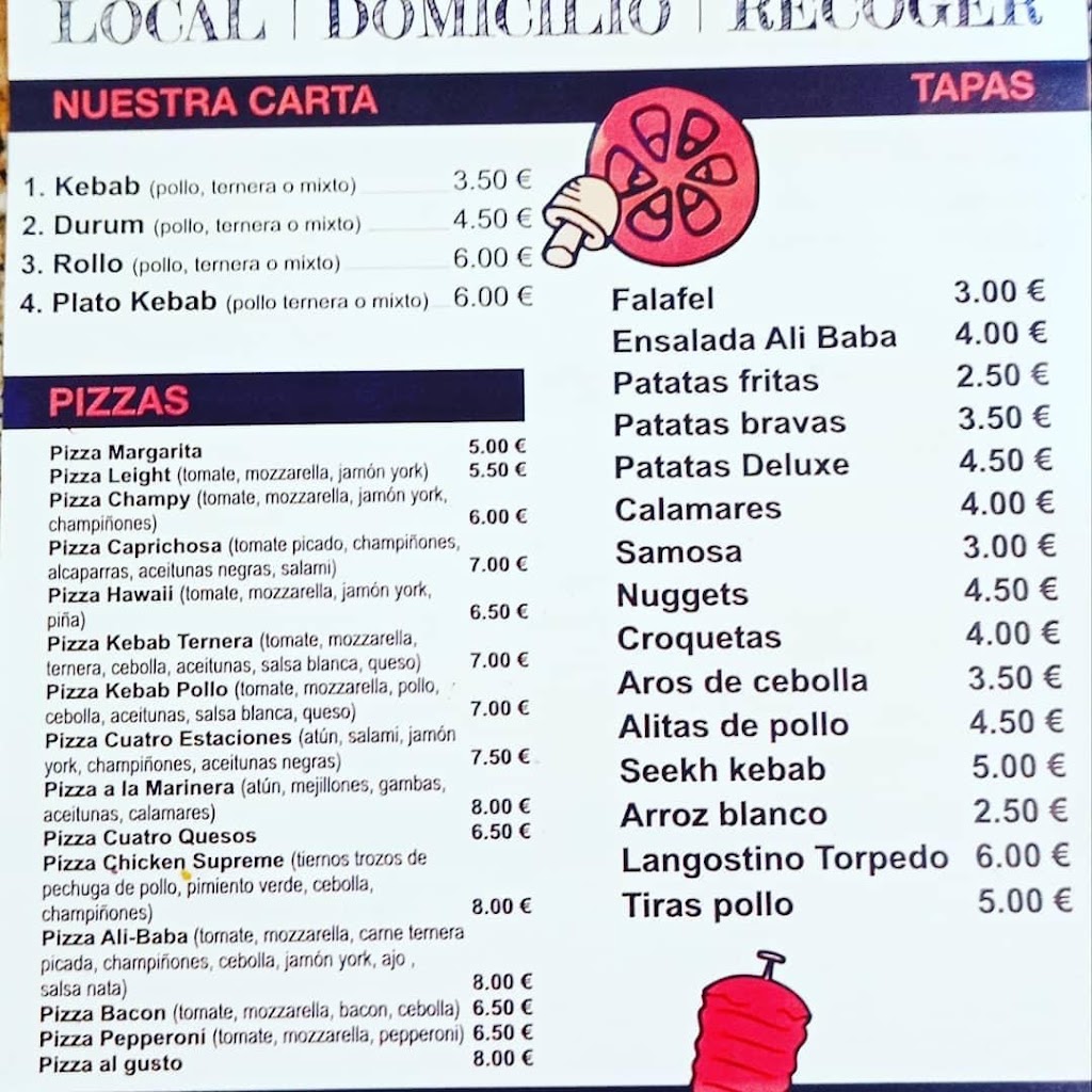 Alibaba donerkebab — Carta