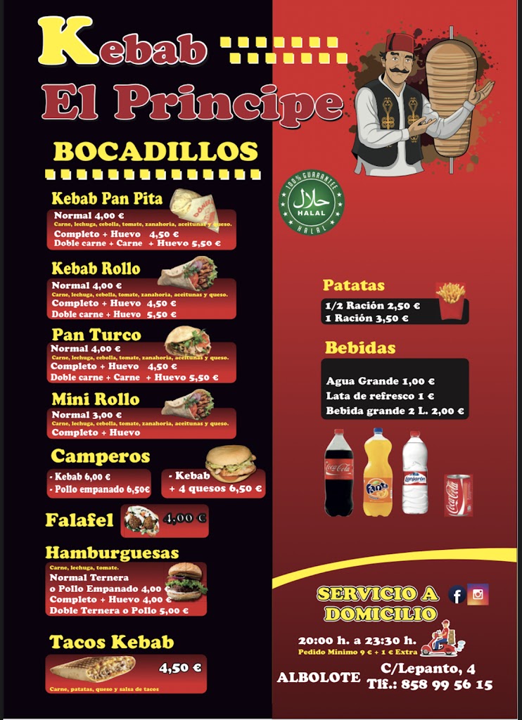 Kebab taco el principe albolote — Del propietario