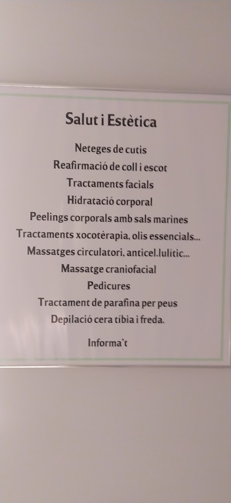 Instituto Guell. Salud y Estetica — Carta