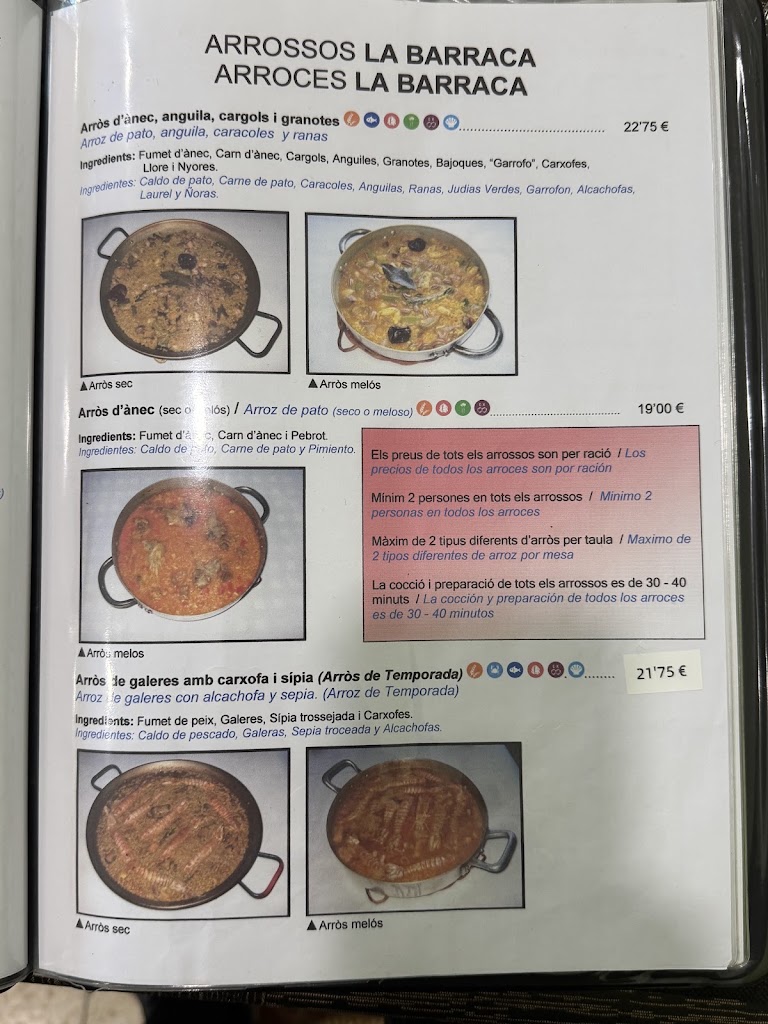 La Barraca del Delta — Carta