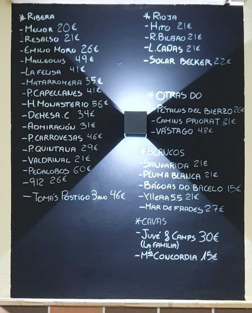 Bar Cele — Carta