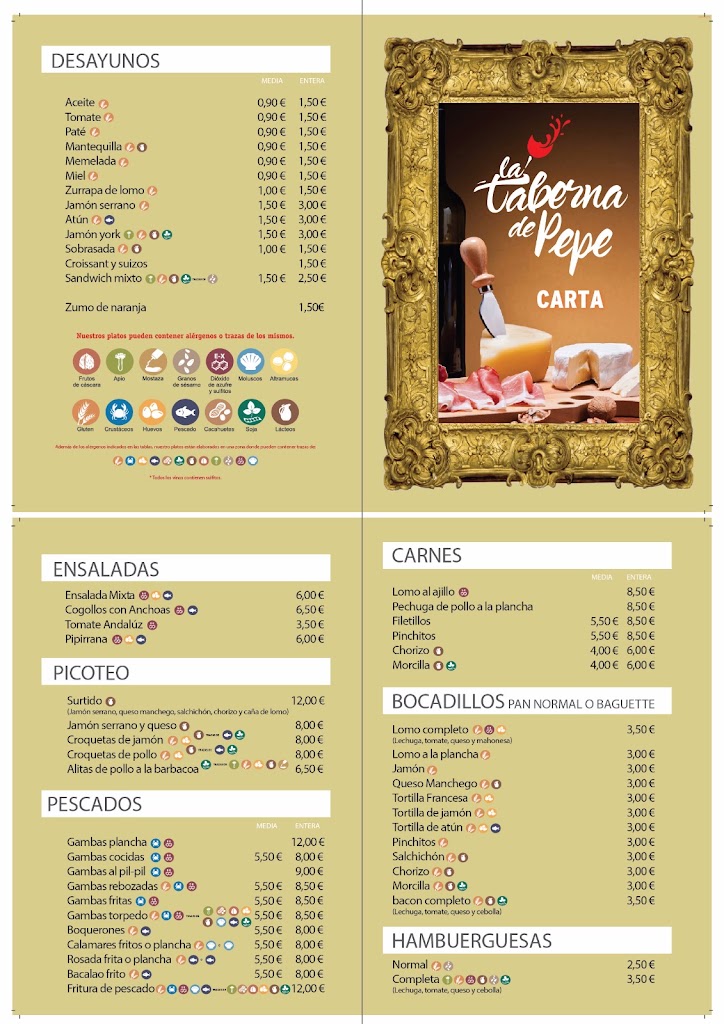 La Taberna De Pepe — Carta