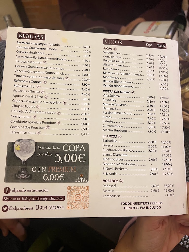Bar El Picoteo del Aljarafe — Carta