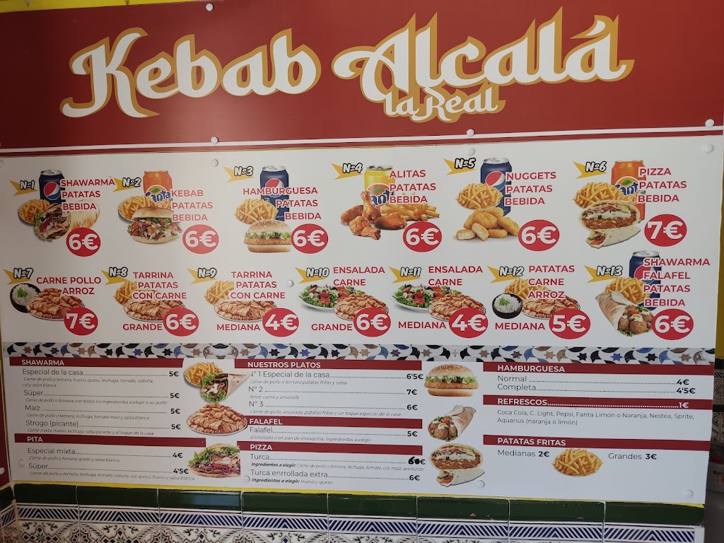 Kebab Alcala la real — Carta