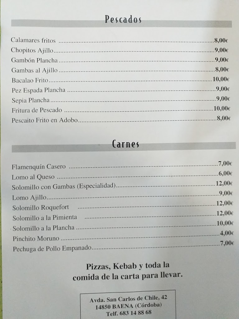 Cerveceria Jarillo — Carta