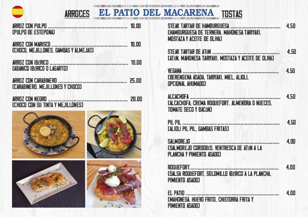 El Patio del Macarena — Carta