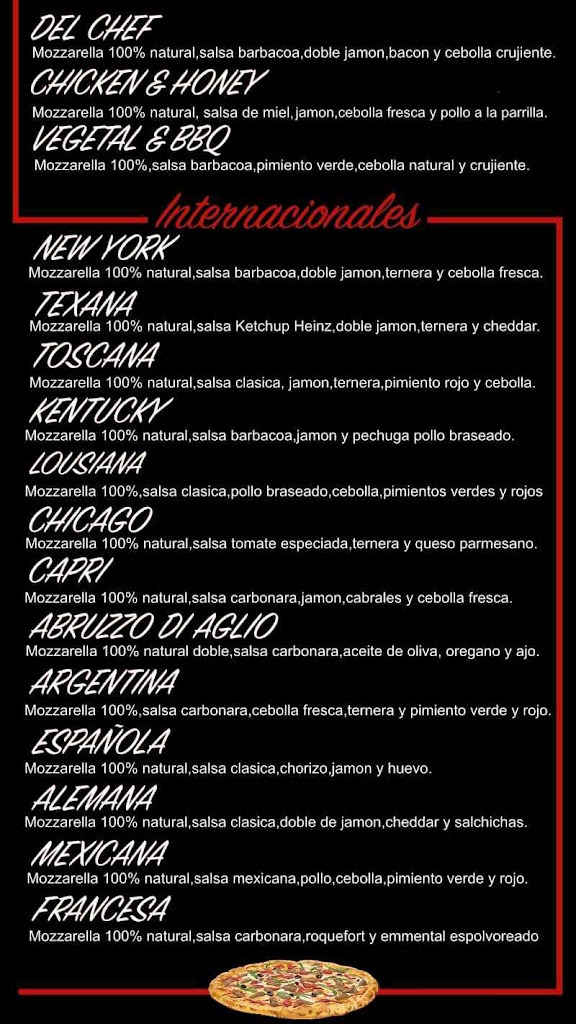 Pizza Hot — Carta