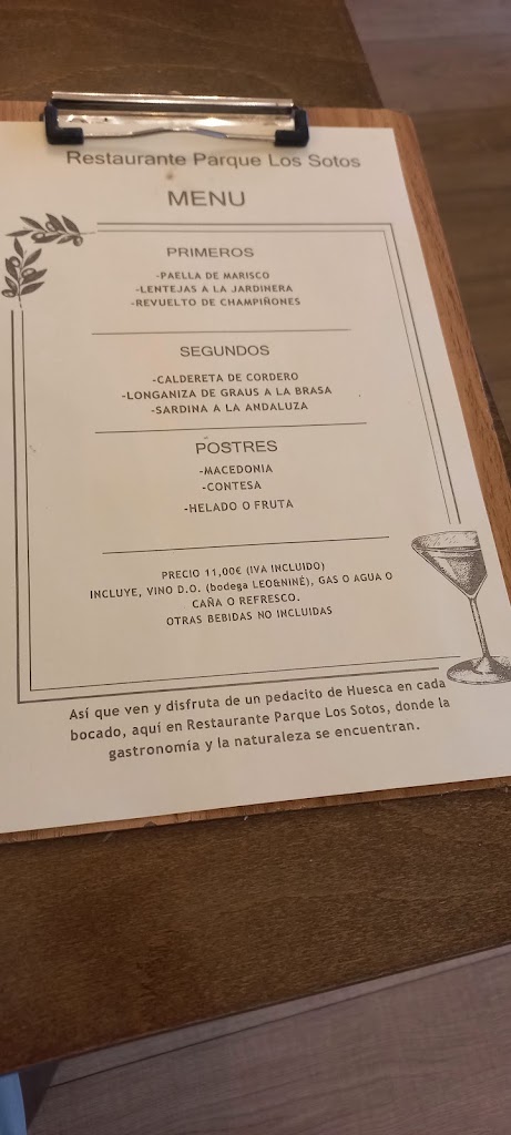 Restaurante El Parque los Sotos — Carta