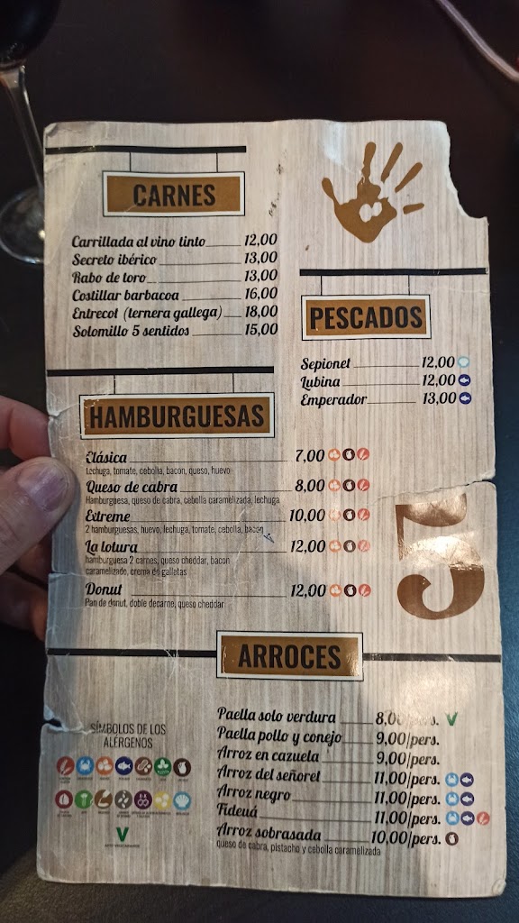Los Cinco Sentidos — Carta