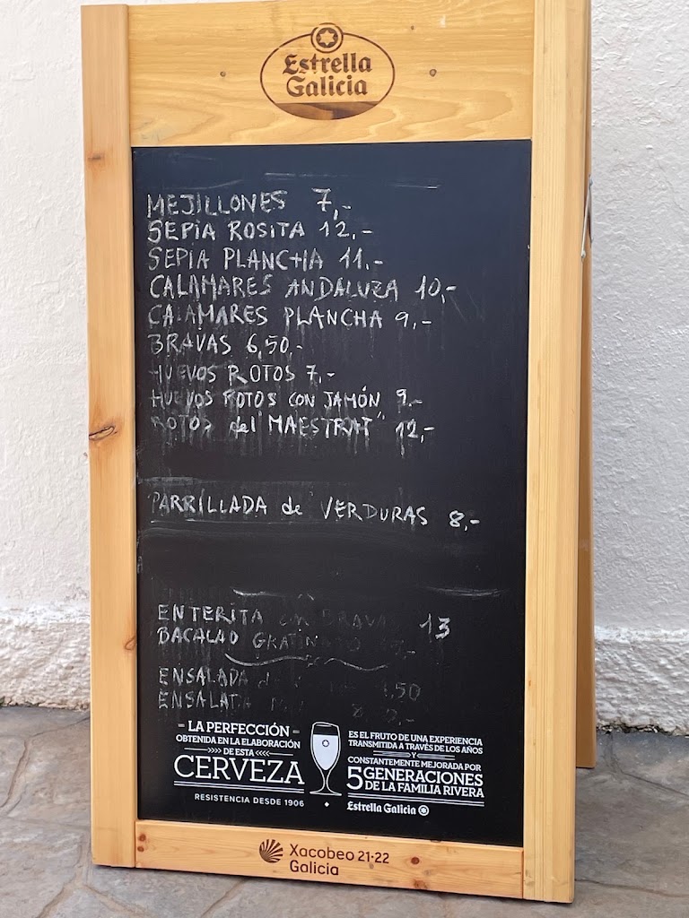 Bar Cafeteria Nou Rochil — Carta