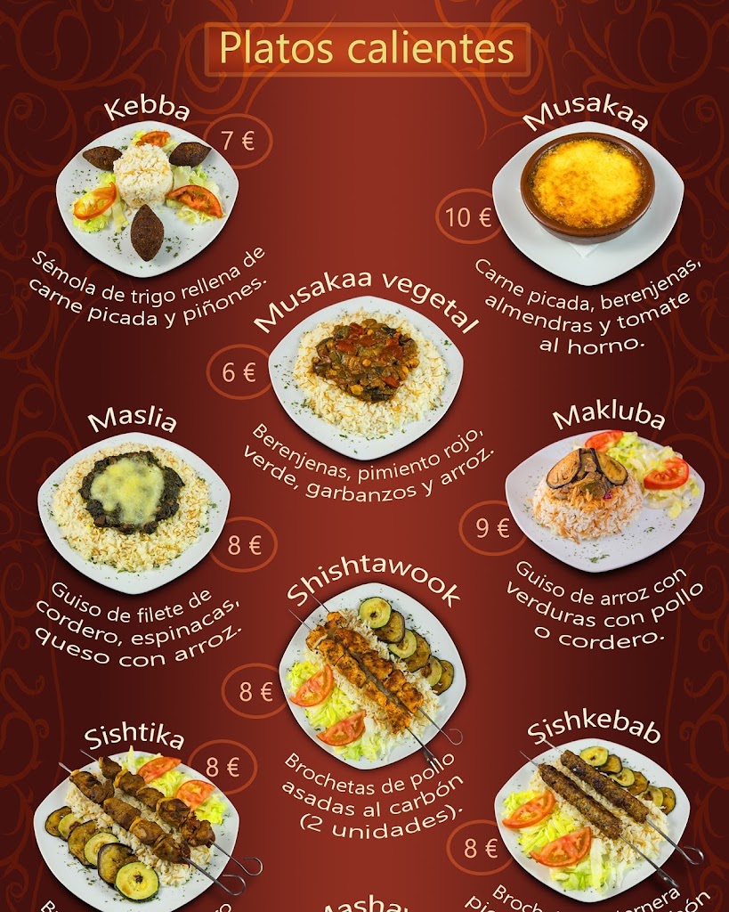 Restaurante El Califa — Carta