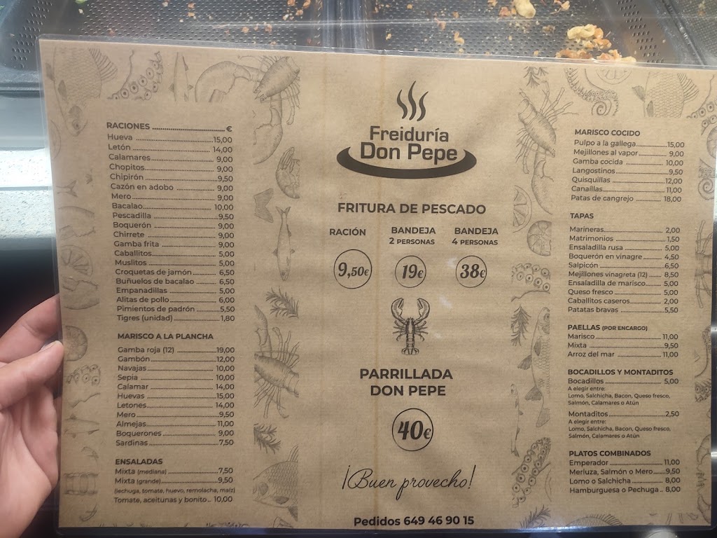 Freiduria Don Pepe — Carta