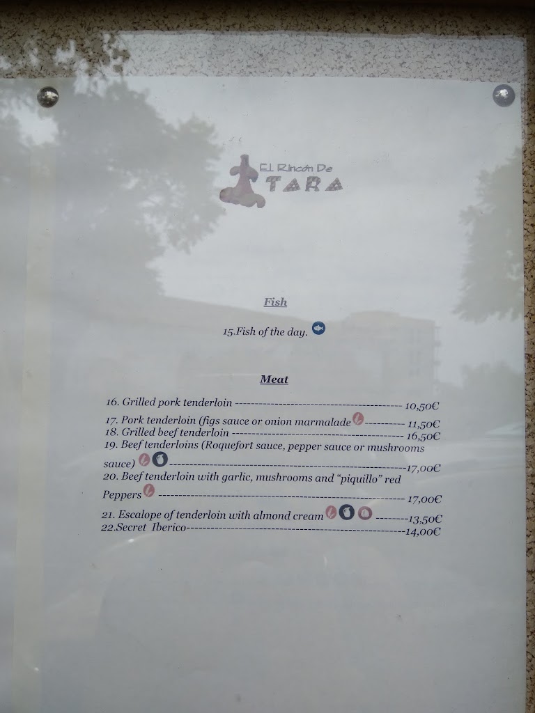 Tasca Rincon de Tara — Carta
