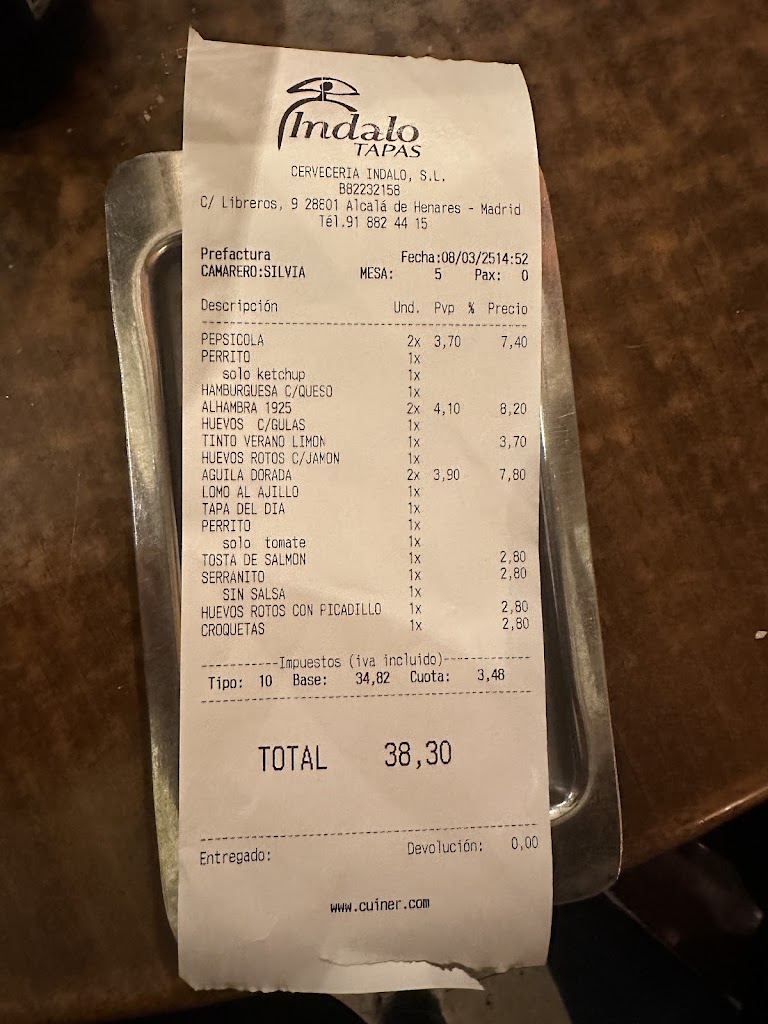 Bar Indalo Tapas — Mas recientes