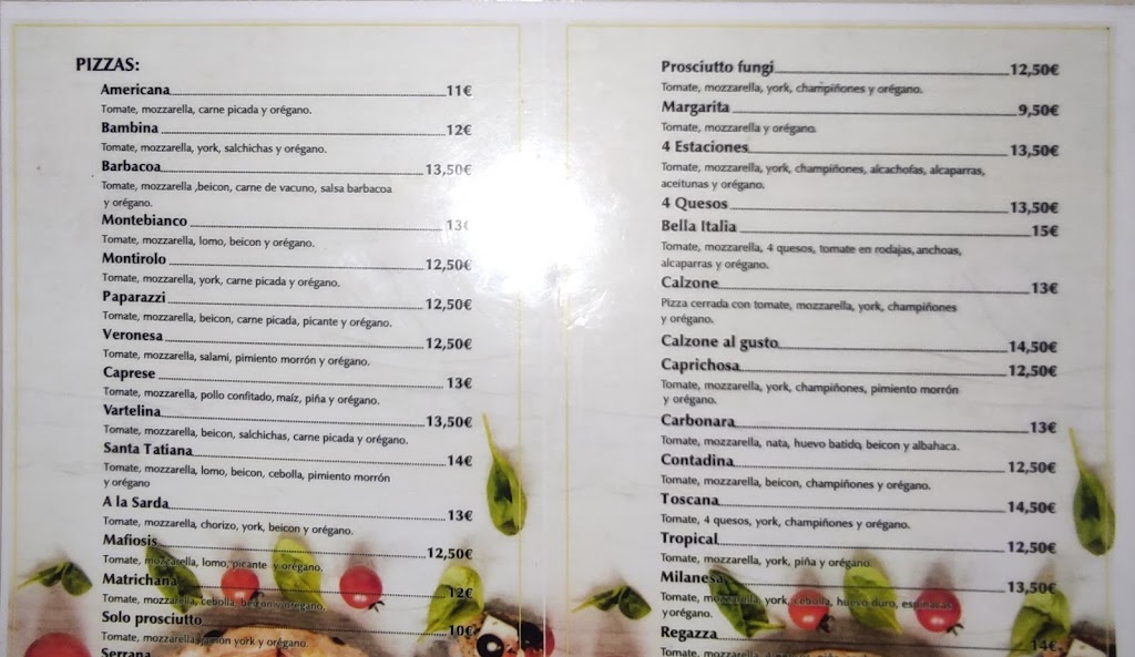 Bar-Restaurante Yoxaine — Carta