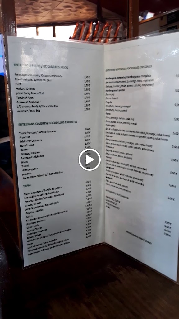 BAR La PERGOLA — Carta