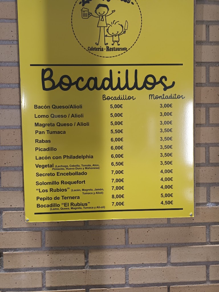 Cafeteria Restaurante Los Rubios — Carta