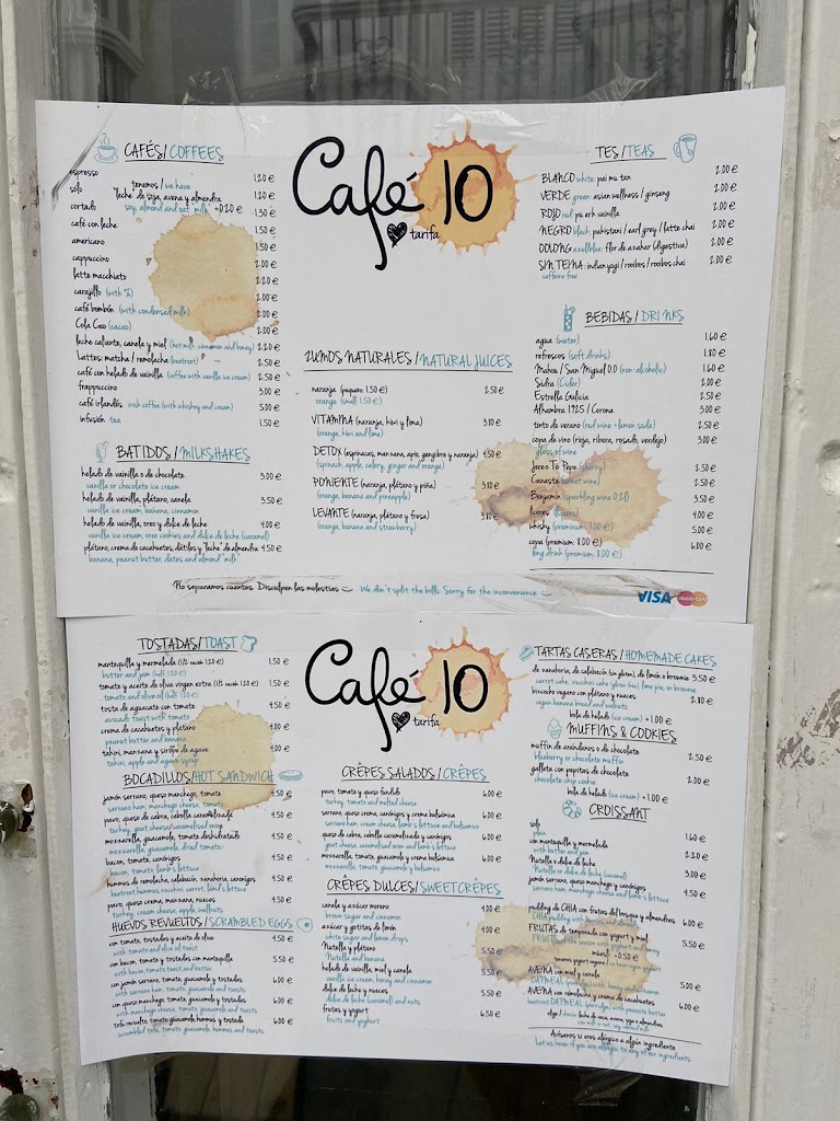 Cafe 10 — Carta