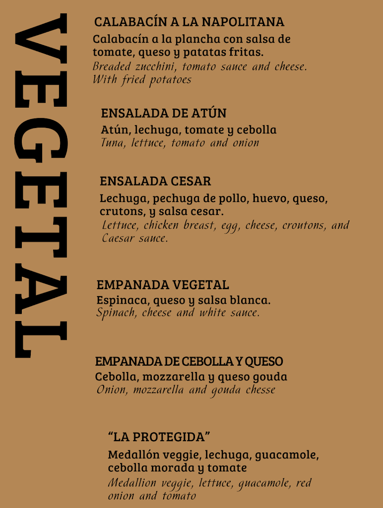 Bar Martin Fierro — Carta
