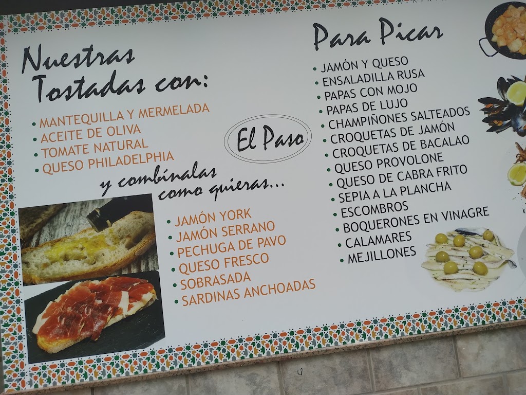 Cafeteria Cerveceria El Paso — Carta