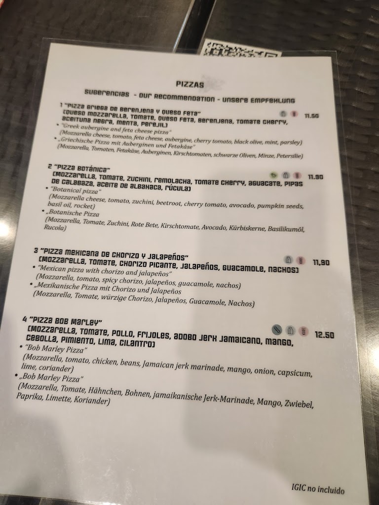 Restaurante La Compostelana — Carta