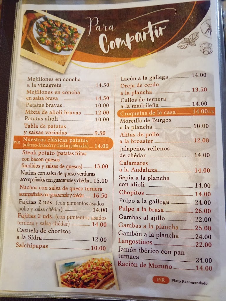 Restaurante Barquilla — Carta