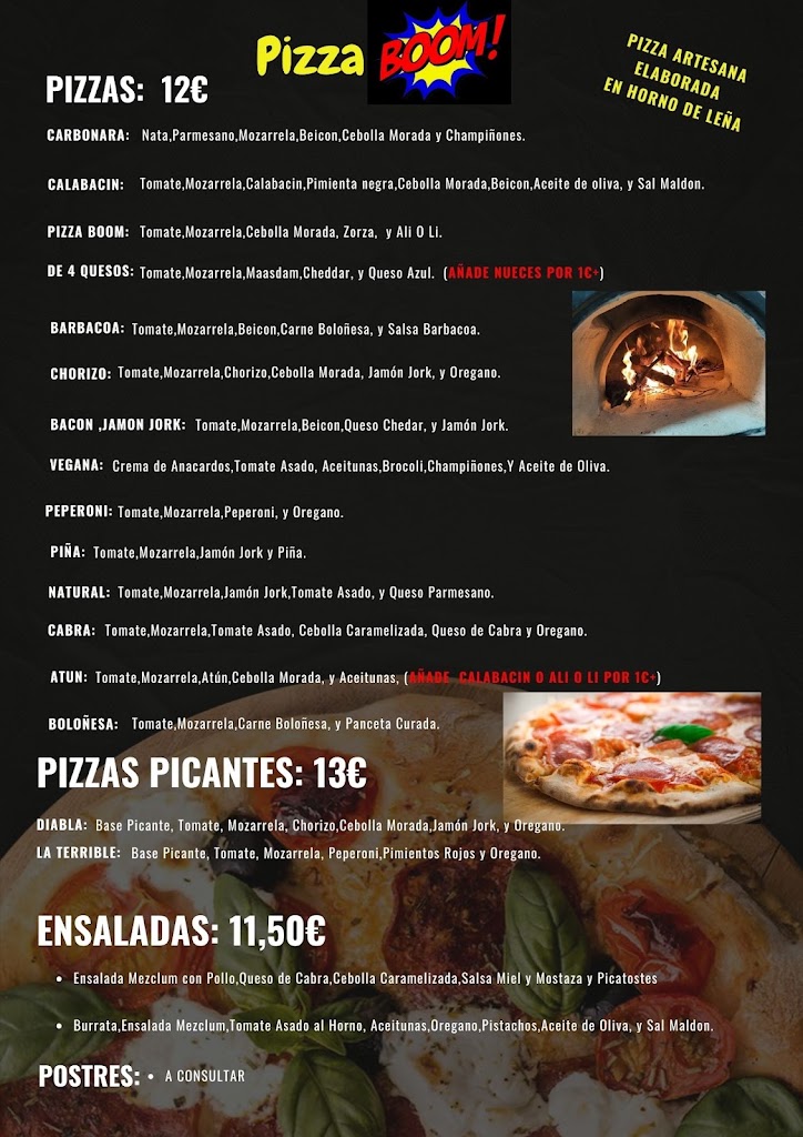 Pizza BOOM — Carta