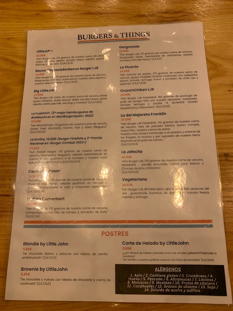Little John Burgers & Things — Carta
