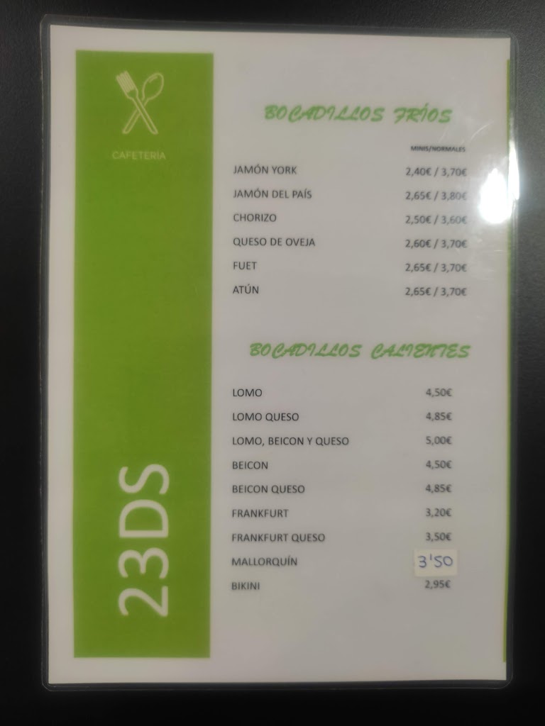 Cafeteria Fleca Degustacio 23DS — Carta