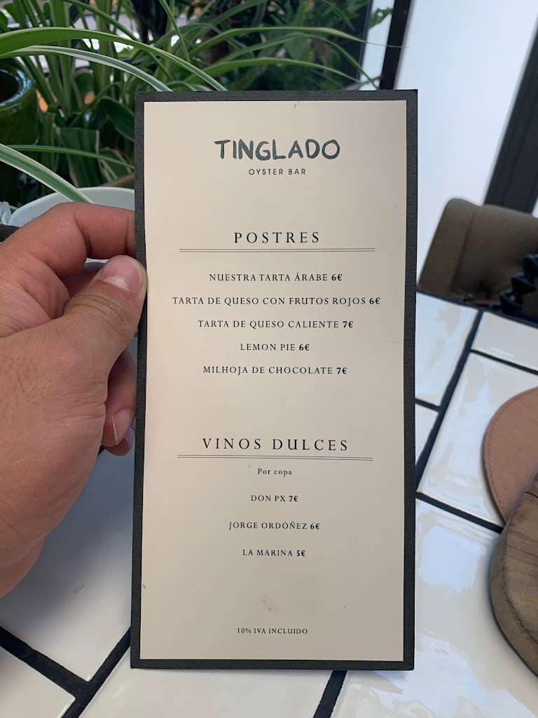 Tinglado Restaurante & Club — Carta