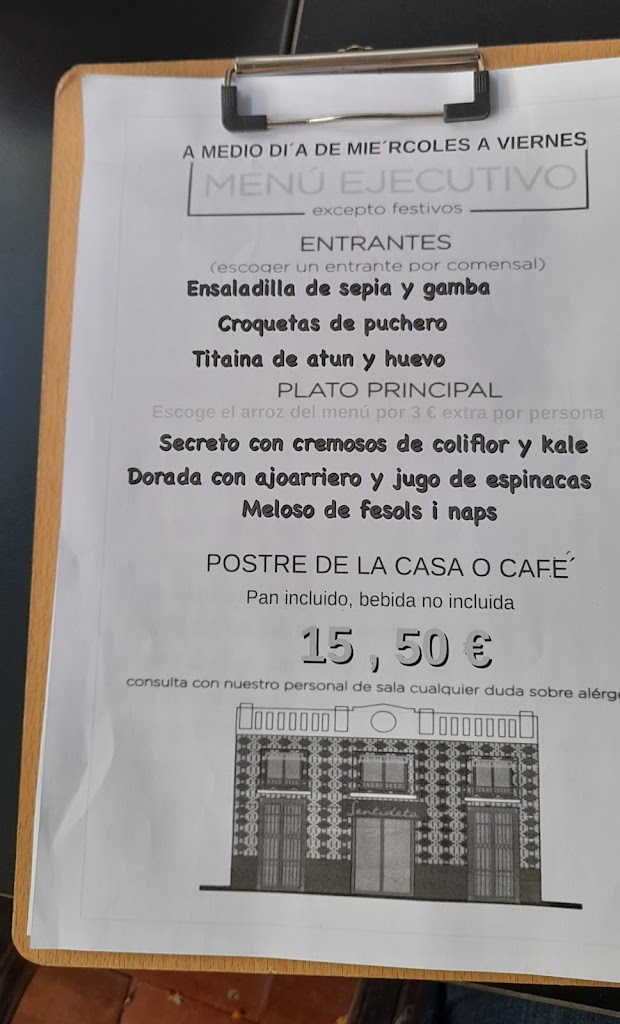 Sentideta - Restaurant — Carta