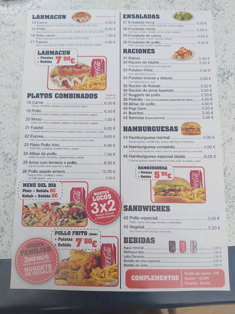 EGUZKI ARGI BAR-DONER KEBAB — Carta